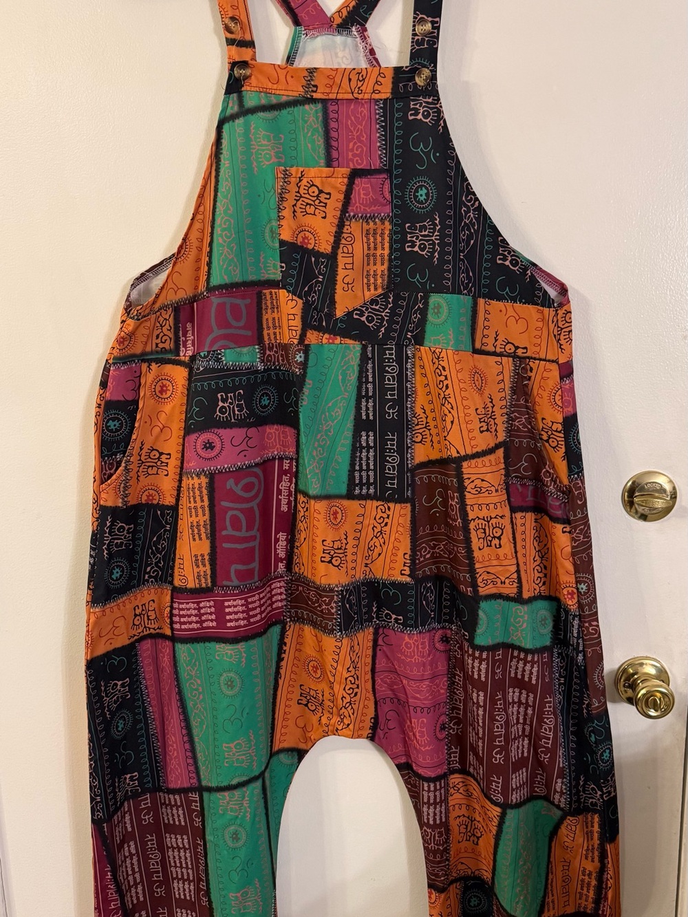 Colorful Patchwork Boho Overalls